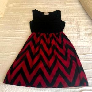Dress. Red and black. Sleeveless. Small.